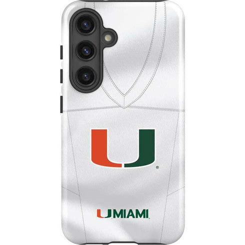 University of Miami White Jersey Galaxy S25 Impact Case